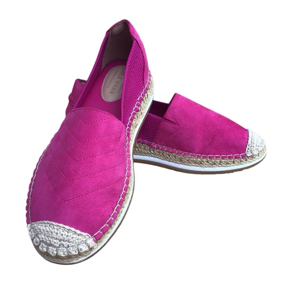 Cole Haan Cloudfeel Espadrille Pink Suede Loafer Slip On Shoes Size 7.5B - Picture 9 of 15